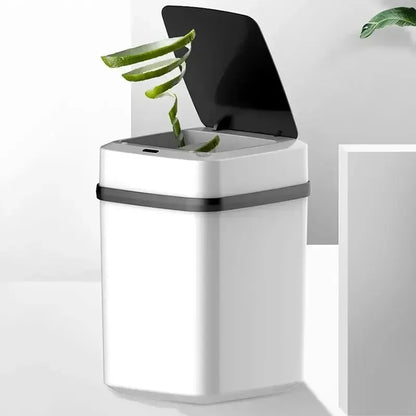 Automatic Sensor Dustbin with Slow Descent & One-Touch Operation | 12 Litres, Silent, Odor Seal, Waterproof Bin for Kitchen, Bathroom & Bedroom | Hands Free, Stylish & Plastic - Confia - reusablefoodstoragebags confia