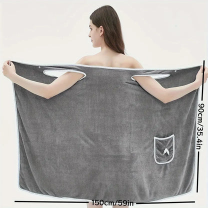 Microfiber Bathing Wearable Magic Towel Bath Towel Beach and Spa Bathrobe Bathroom Towel Dress with Straps for Girls & Women Absorb Water | Washable Bathrobe - Confia - reusablefoodstoragebags confia