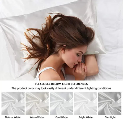 2pcs/lot Solid Silky Satin Skin Care Pillowcases Hair Anti Pillow Case Queen Size Envelope Pillow Covers for Home Hotel Travel - Confia - reusablefoodstoragebags confia