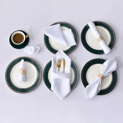 12Pcs 30*30cm Square Satin Table Napkin | Hotel Serving Table Napkins | Washable Handkerchief | Wedding Birthday Banquet Decoration - Confia - reusablefoodstoragebags confia