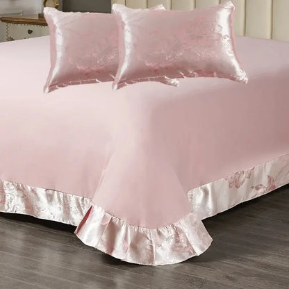 2-3 PCS Satin Jacquard Bed Decor Set 1or2 PillowCover 1 Sheet 180*230/240*250cm, PillowCover 48*74cm Shrinkagefree Fade Resist - Confia - reusablefoodstoragebags confia