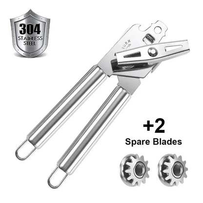 Multipurpose Manual Can Opener and Bottle Opener, Tin Cutter with Smooth Edge Comfortable & Anti Slip Hand Grip - Confia