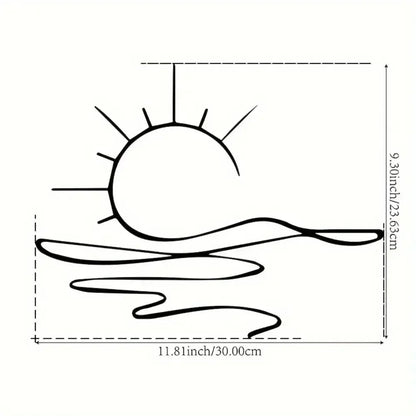 Sunrise & Art Chic, Minimalist Iron Wall Decor For Modern Home Aesthetics | Metal Wall Art | Housewarming Gifts | Wedding Gifts - Confia