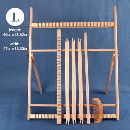 Large Wooden Weaving Loom Kit Frame Loom Learn To Weave Earthy Beginner Tapestry Kit Wall Decor With Loom and Tools - Confia