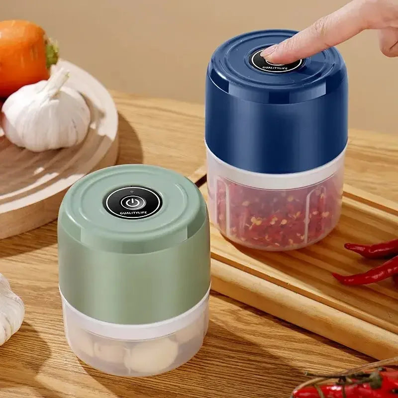 Electric Meat Chopper - Portable Food Processor with Stainless Steel Blades, USB Rechargeable Mini Chopper for Meat, Vegetables, and Garlic - Confia