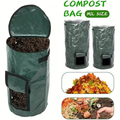 1 Pack, 34 Gallons Reusable Yard Waste Bags with Lid Extra Large Lawn Leaf Bags Heavy Duty Garden Waste Bags Container for Clean Up Outdoor Debris Leaves Grass Clippings - Confia - reusablefoodstoragebags confia