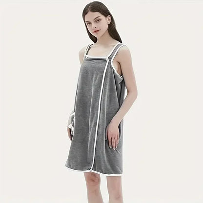 Microfiber Bathing Wearable Magic Towel Bath Towel Beach and Spa Bathrobe Bathroom Towel Dress with Straps for Girls & Women Absorb Water | Washable Bathrobe - Confia - reusablefoodstoragebags confia