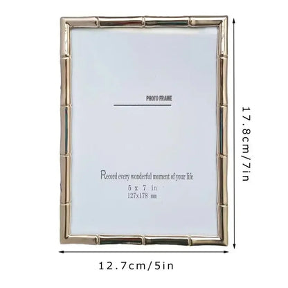 Golden Metal Photo Frame Stand Photo Frame Desktop Pendulum Decorative Frame Wall Decoration room photo decoration frame - Confia
