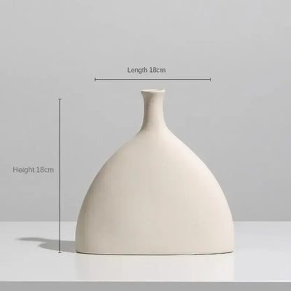 Modern Simple Ceramic Art Vase Dried Flowers Flower Arrangement Ornaments Living Room TV Cabinet Bedroom Desktop Home Decoration - Confia
