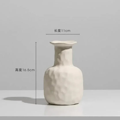 Modern Simple Ceramic Art Vase Dried Flowers Flower Arrangement Ornaments Living Room TV Cabinet Bedroom Desktop Home Decoration - Confia