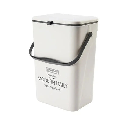 7/12L Compost Bin Wall Mounted Garbage Container with Lid Hanging Garbage Basket Recycling for Kitchen Counter Top Or Under Sink - Confia - reusablefoodstoragebags confia