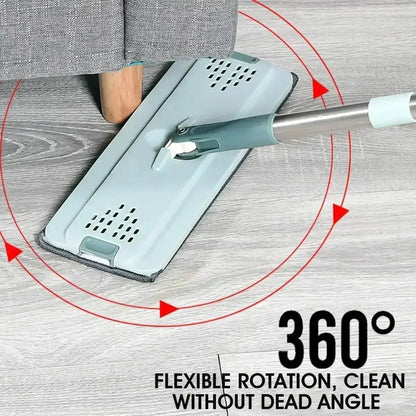 360 flexible Mop Heavy Quality Floor Mop with Bucket, Flexible Kitchen tap Flat Squeeze Cleaning Supplies 360 Flexible Mop Head/2 Reusable Pads Clean Home Floor Cleaners - Confia - reusablefoodstoragebags confia