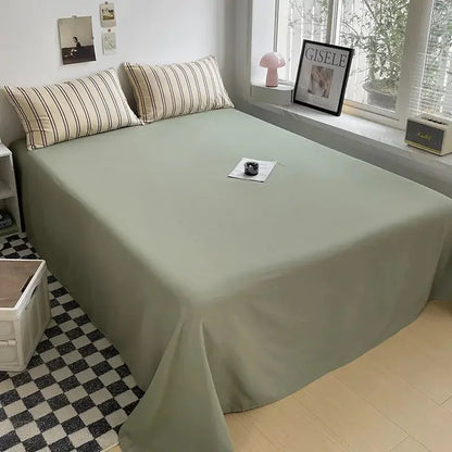 Microfiber Solid Satin Stripe Cotton AC Comforter Set King Size Double Bed with 1 Flat Bedsheet Linen Duvet Cover Set - Confia - reusablefoodstoragebags confia