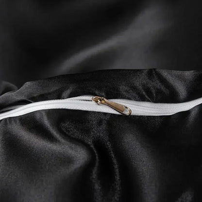 Satin Surface Duvet Cover Colored Bedding Set Queen Size Quilt Cover High Quality Skin-Friendly Fabric Bedding No Sheet - Confia - reusablefoodstoragebags confia