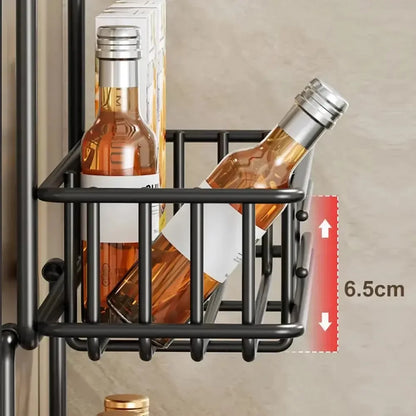 Magnetic Fridge Spice Rack, Space Saving Organizer Black Shelf on Refrigerator, Kitchen Paper Towel Holder, Foldable Design - Confia - reusablefoodstoragebags confia