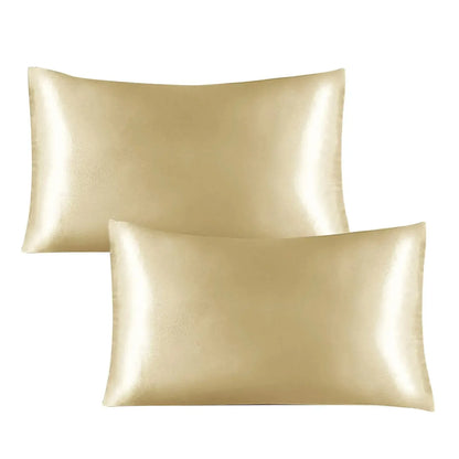 Satin Pillowcase Standard Set Of 2 - Green Silky Pillow Cases For Hair And Skin 20x26 Inches Pillow Covers With Envelope Closure - Confia - reusablefoodstoragebags confia