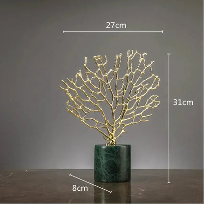Creations Artificial Coral Decor Statue Home Decoration Desk Bookshelf Metal Sculpture Style B|Home Decor|Figurines - Confia