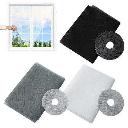 Anti Fly Mosquito Net DIY Self-Adhesive Fly Mosquito Window Net Easy Install Polyester Mesh Insect Screen for Windows & Doors, Strong Adhesive Velcro, Washable & Reusable Bug Screen - Confia - reusablefoodstoragebags confia