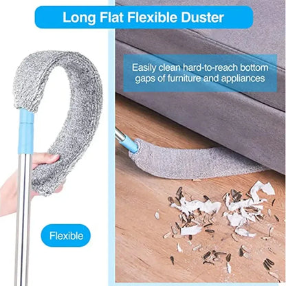 Gap Dust Cleaner Microfiber Duster for Bed Sofa High Ceilings Under Appliance Couch Fridge Furniture Cleaning Washable & Retractable Brush Stainless Steel Extension Adjustable Long Handle Pole - Confia - reusablefoodstoragebags confia