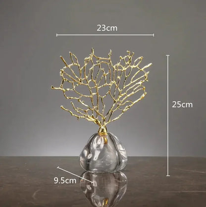 Creations Artificial Coral Decor Statue Home Decoration Desk Bookshelf Metal Sculpture Style B|Home Decor|Figurines - Confia