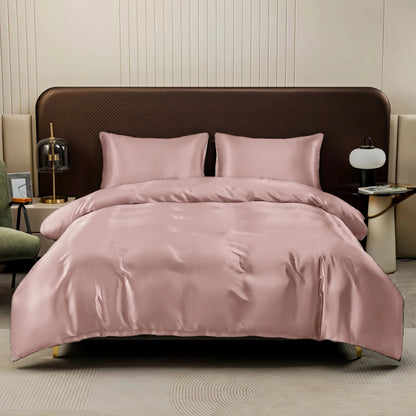 Satin Surface Duvet Cover Colored Bedding Set Queen Size Quilt Cover High Quality Skin-Friendly Fabric Bedding No Sheet - Confia - reusablefoodstoragebags confia