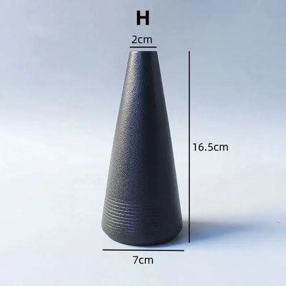 Handcrafted Black Ceramic Vase - Modern Minimalist Decor for Living Room, Bedroom, Bookshelf | Perfect for Weddings & Gifts - Confia