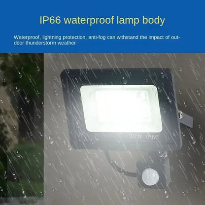 LED Floodlights 100W 50W 30W 20W 10W PIR Motion Sensor IP66 Waterproof LED 220V Hanging Exterior Outdoor Wall Lamp Spotlight - Confia