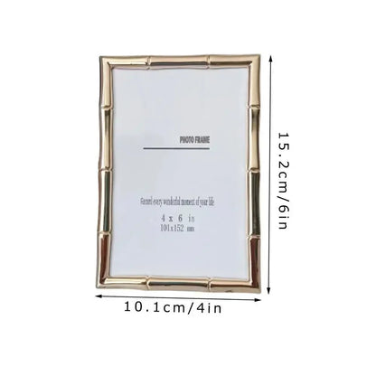 Golden Metal Photo Frame Stand Photo Frame Desktop Pendulum Decorative Frame Wall Decoration room photo decoration frame - Confia