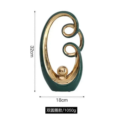 Abstract Ceramic Statue Modern Luxury Living Room Home Decor Accessories Office Decoration Desk Souvenirs Crafts Gifts - Confia