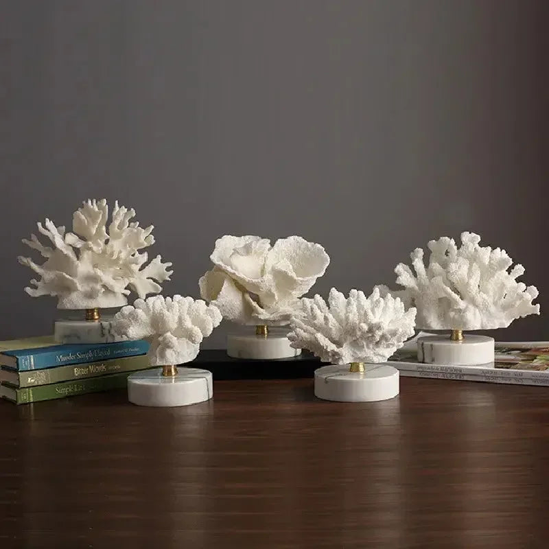 Creations Artificial Coral Decor Statue Home Decoration Desk Bookshelf Metal Sculpture Style B|Home Decor|Figurines - Confia