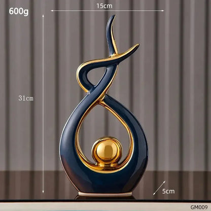 Abstract Ceramic Statue Modern Luxury Living Room Home Decor Accessories Office Decoration Desk Souvenirs Crafts Gifts - Confia