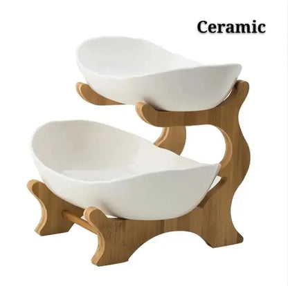 Ceramic Living Room Home Three-layer Fruit Plate Candy Dish Creative Modern Dried Basket Snack Snack Trinket Dish - Confia