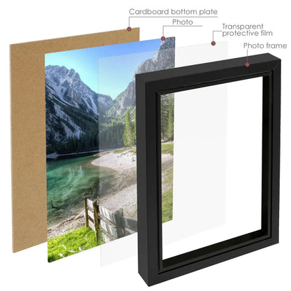 Hinged Picture Frame with Glass 5 Photos Folding Photo Frame 180° Foldable Desk Picture Frame Dustproof Folding Hinged Picture - Confia