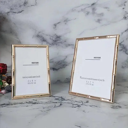 Golden Metal Photo Frame Stand Photo Frame Desktop Pendulum Decorative Frame Wall Decoration room photo decoration frame - Confia