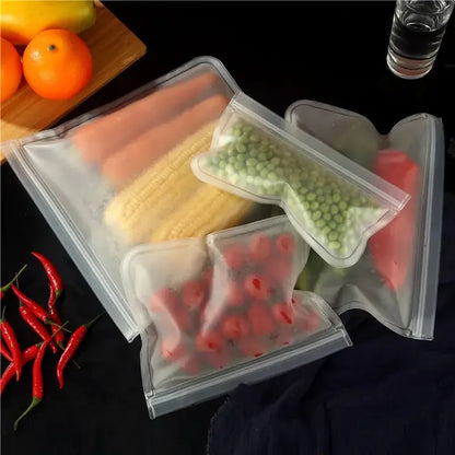 1pcs Reusable Food Storage Bag, Zip Sandwich Bags, Leakproof Silicone Freezer Bags, Thick Fresh-Keeping Bag - Confia - reusablefoodstoragebags confia