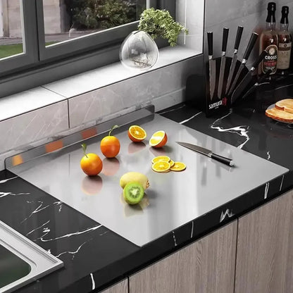 Premium Stainless Steel Chopping Board - Large, Easy Clean, Multipurpose Kitchen Cutting Surface for Fruits, Vegetables & More - Confia
