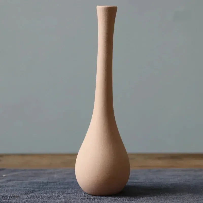 Plain Ceramic Vase Arrangement Creative and Minimalist Nordic Ins Style Decoration Pottery Props for Home Photography Plain Vase - Confia
