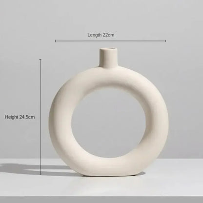 Modern Simple Ceramic Art Vase Dried Flowers Flower Arrangement Ornaments Living Room TV Cabinet Bedroom Desktop Home Decoration - Confia