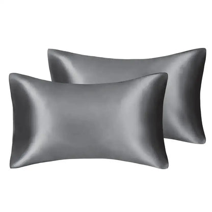2pcs/lot Solid Silky Satin Skin Care Pillowcases Hair Anti Pillow Case Queen Size Envelope Pillow Covers for Home Hotel Travel - Confia - reusablefoodstoragebags confia