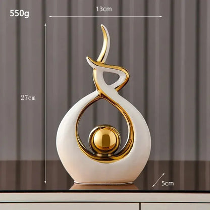 Abstract Ceramic Statue Modern Luxury Living Room Home Decor Accessories Office Decoration Desk Souvenirs Crafts Gifts - Confia