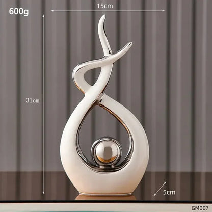 Abstract Ceramic Statue Modern Luxury Living Room Home Decor Accessories Office Decoration Desk Souvenirs Crafts Gifts - Confia