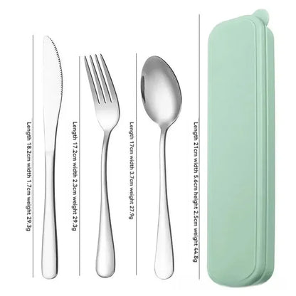 Stainless Steel Silver Cutlery Set For Dinning Table 3 Pieces Premium Silverware Set Flatware Set with Gift Box Dinnerware Tableware Set Portable Travel Cutlery Set Gift - Confia