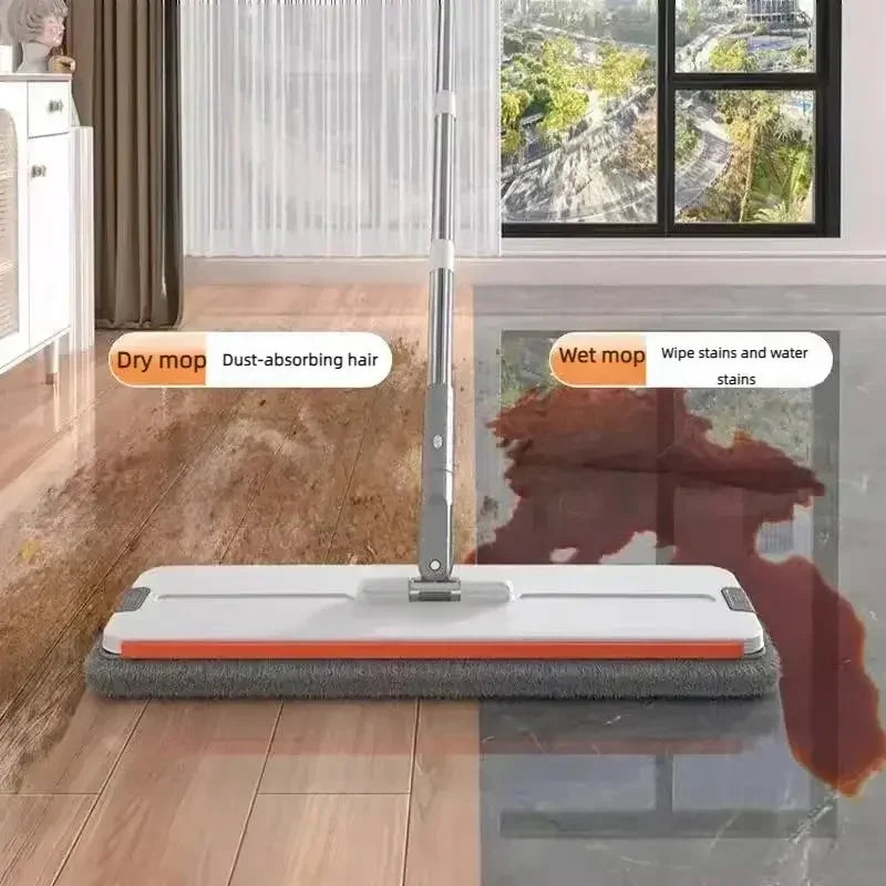 360 flexible Mop Heavy Quality Floor Mop with Bucket, Flexible Kitchen tap Flat Squeeze Cleaning Supplies 360 Flexible Mop Head/2 Reusable Pads Clean Home Floor Cleaners - Confia - reusablefoodstoragebags confia